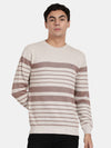 T-Base Horizontal Striped Pullover Cotton Sweatshirt