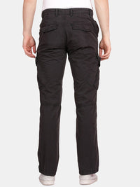 T-Base Men Mid Rise Pure Cotton Cargos Trousers