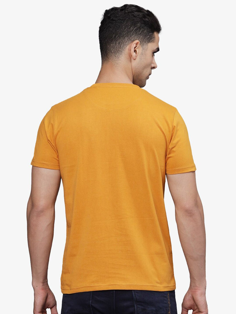T-Base Men Typography Printed Applique T-Shirt