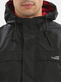 TBASE Reversible Rain Jacket | Waterproof Lightweight Jacket| Black