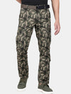 T-Base Men Olive Green Camouflage Printed Easy Wash Cargos Trousers
