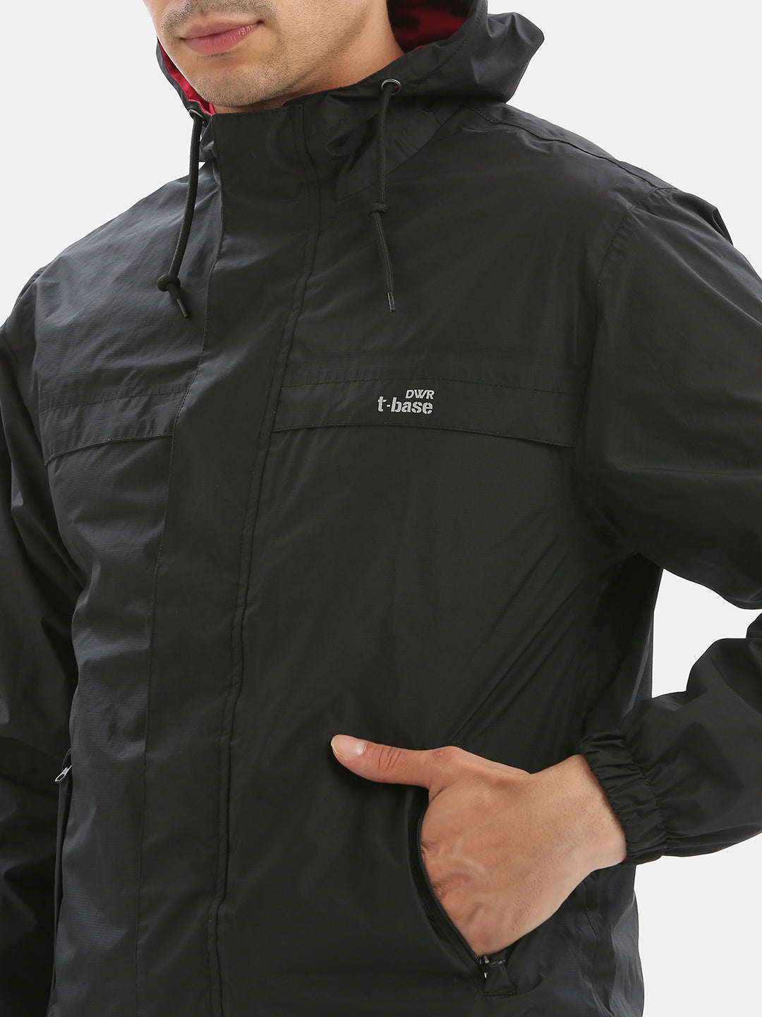 TBASE Reversible Rain Jacket | Waterproof Lightweight Jacket| Black