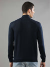 T-Base Men Navy Blue Ribbed Pullover