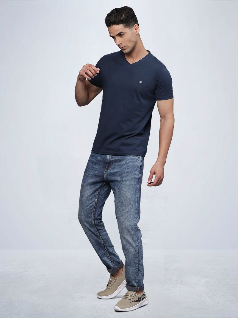 Half Sleeve V Neck T-Shirt