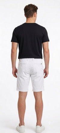 Tbase Men's Solid Regular Fit Cotton Shorts– WHITE
