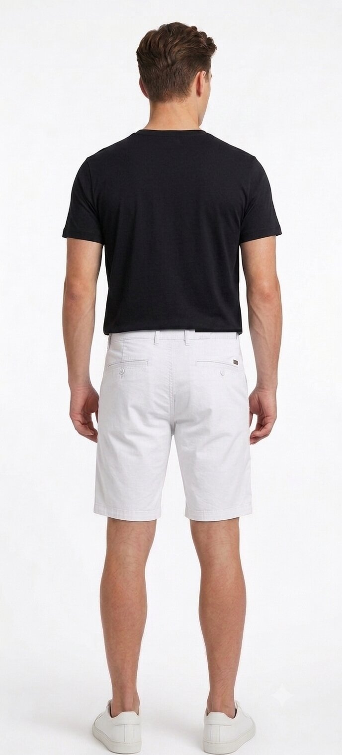 Tbase Men's Solid Regular Fit Cotton Shorts– WHITE