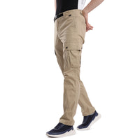 T-Base Men’s Oxward Tan Cargo Trouser | Mid-Rise Casual Utility Pants (Cotton)