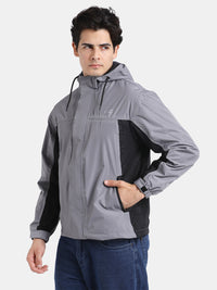 TBASE Men’s LIGHT GREY Waterproof Rain Jacket with Hood