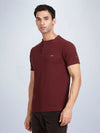Half Sleeve Wine Henley T-Shirt
