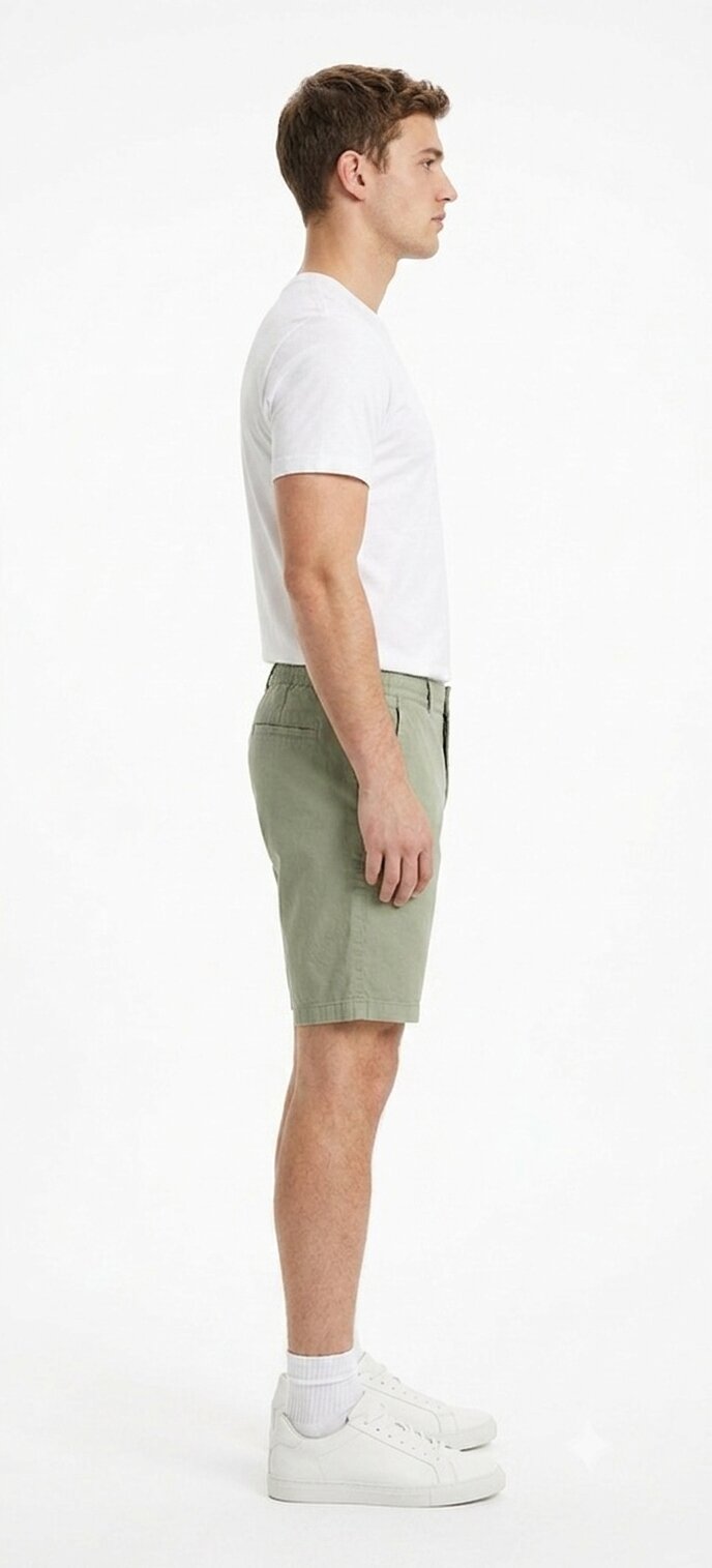 Tbase Men's Solid Regular Fit Cotton Shorts–SAGE