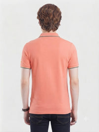 T-Base Men's Solid Polo T-Shirt |  Regular Fit | Half Sleeve | Polo Collar |CORAL