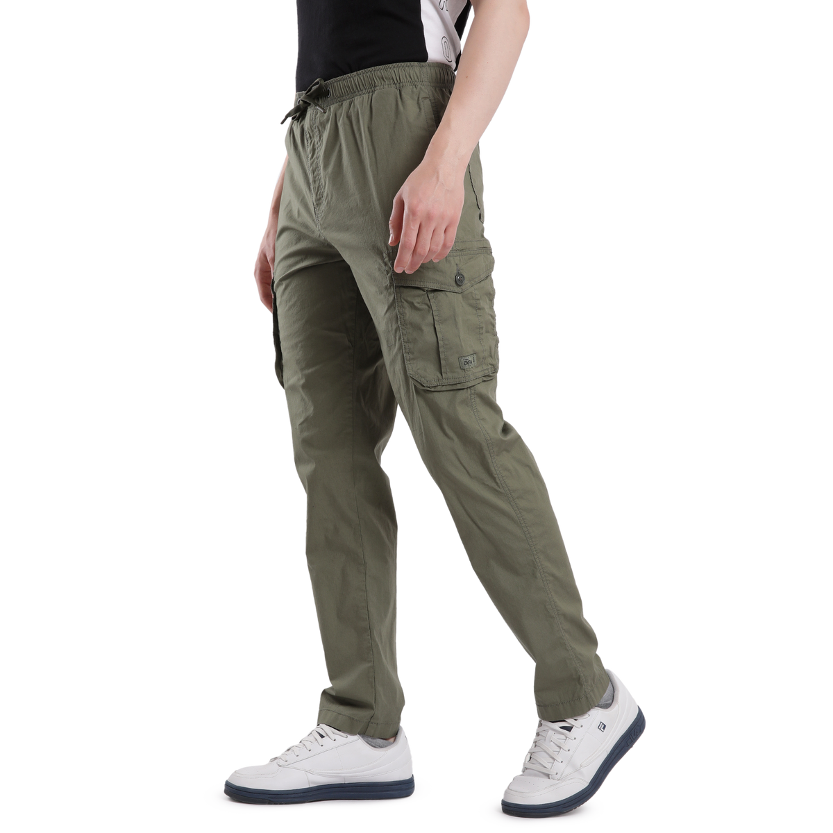 T-Base Men’s Capulet Olive Cargo Trouser | Mid-Rise Casual Utility Pants with 6 Pockets