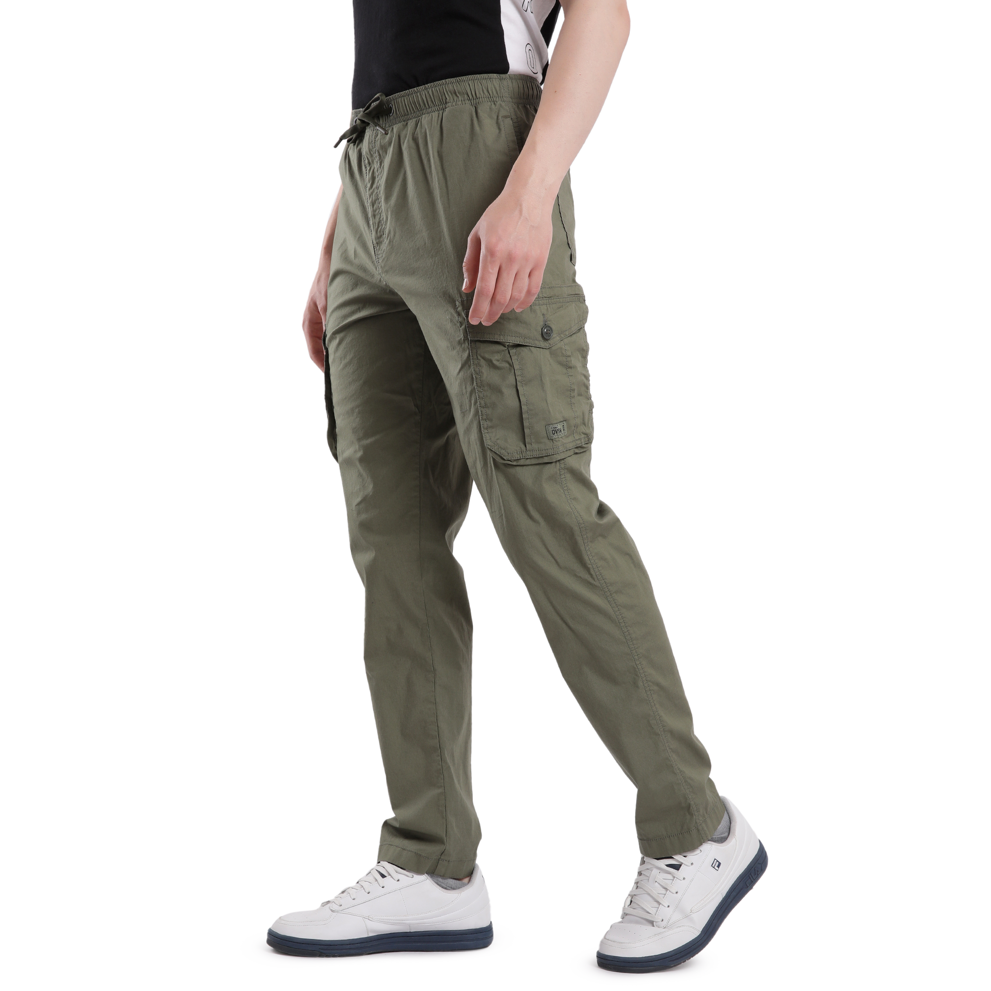 T-Base Men’s Capulet Olive Cargo Trouser | Mid-Rise Casual Utility Pants with 6 Pockets
