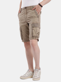 T-base Men's Casual Cargo Shorts | Mid-Rise | Regular Fit |Walnut