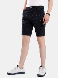 Tbase Men’s Dark Navy Printed Casual Shorts