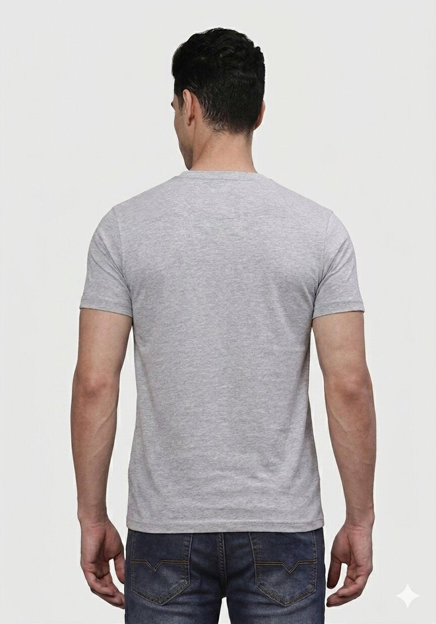 TBASE Men's Cotton Solid V-Neck T-Shirt | Short Sleeves | Regular Fit | Casual Everyday|Ocean Blue