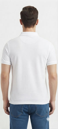 T-Base Men's Solid Polo T-Shirt |  Regular Fit | Half Sleeve | Polo Collar|BROKEN WHITE