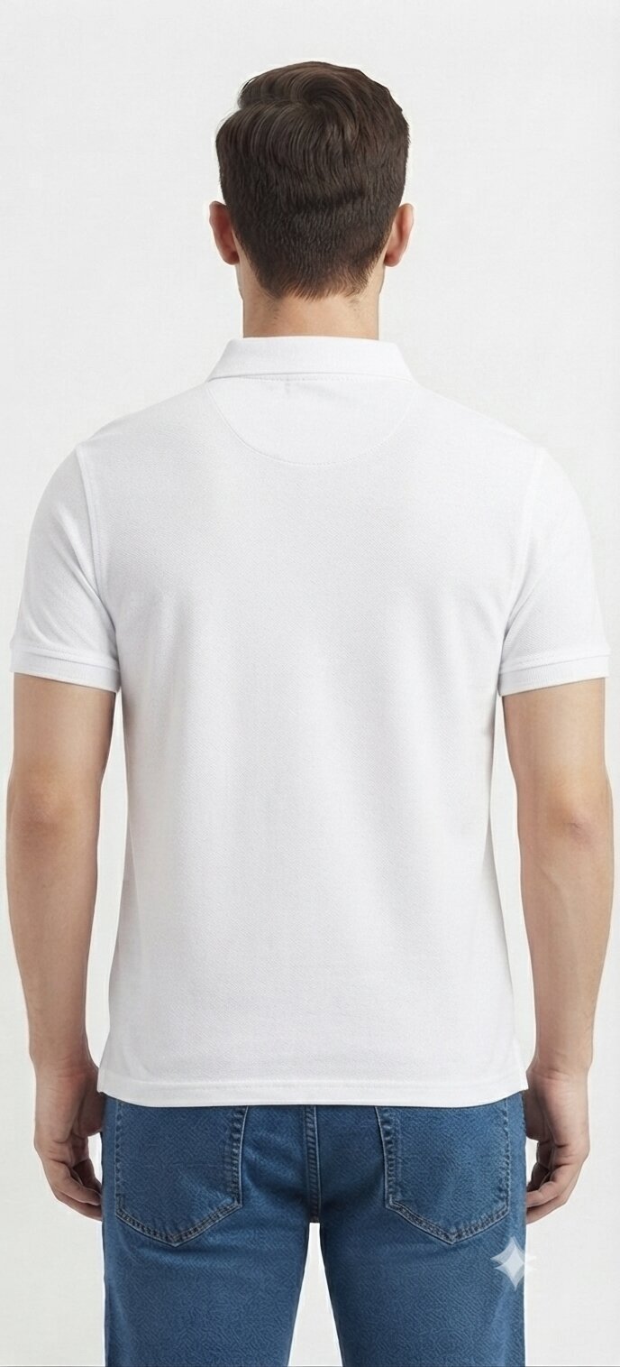 T-Base Men's Solid Polo T-Shirt |  Regular Fit | Half Sleeve | Polo Collar|BROKEN WHITE