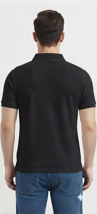 T-Base Men's Solid Polo T-Shirt |  Regular Fit | Half Sleeve | Polo Collar|Jet Black