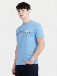 T-Base Men's Solid Polo T-Shirt |  Regular Fit | Half Sleeve |Round Neck |Sky Blue