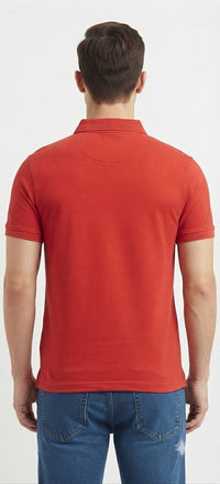 T-Base Men's Solid Polo T-Shirt |  Regular Fit | Half Sleeve | Polo Collar|CLAY RED