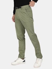 T-Base Men’s Sage Olive Cargo Trouser | Mid-Rise Casual Utility Pants with 4 Pockets
