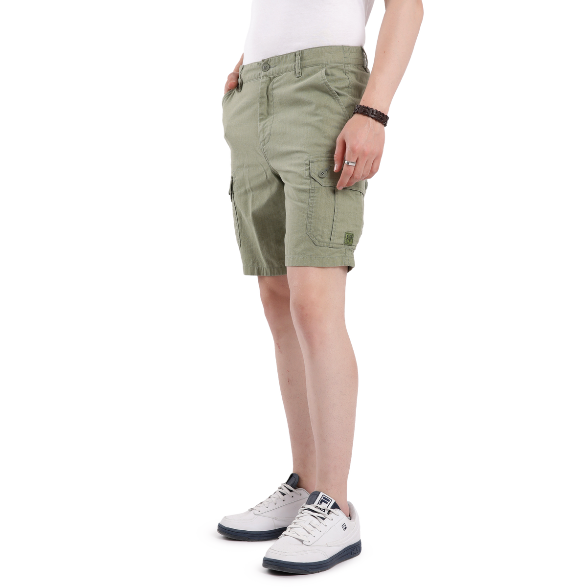 T-base Men's Casual Cargo Shorts | Mid-Rise | Regular Fit |Avacado