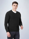 V Neck Lambswool Black Full Sleeve Pullover