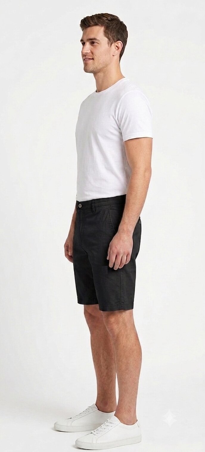 Tbase Men's Solid Regular Fit Cotton Shorts– Black