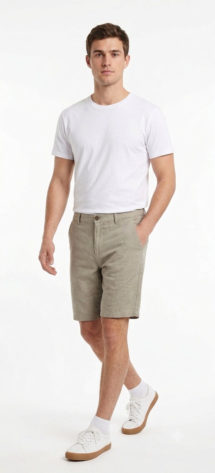Tbase Men's Solid Regular Fit Cotton Shorts–Cement