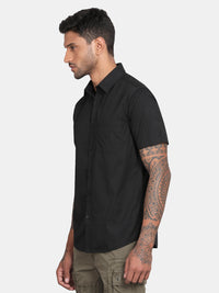 HALF SLEEVE COTTON TWILL SHIRT