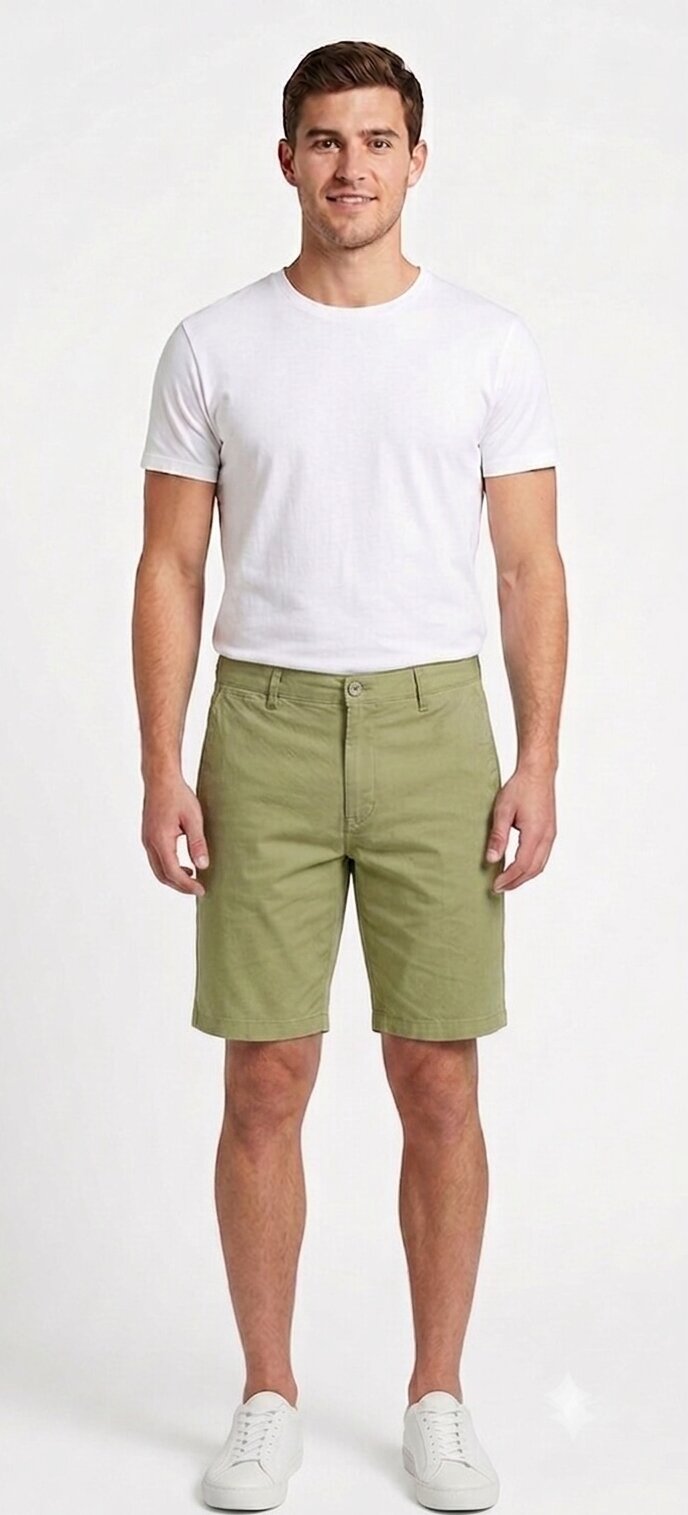 Men’s Canton Green Casual Shorts – Regular Fit