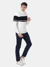 T-Base Men Black & Off White Colourblocked Pullover