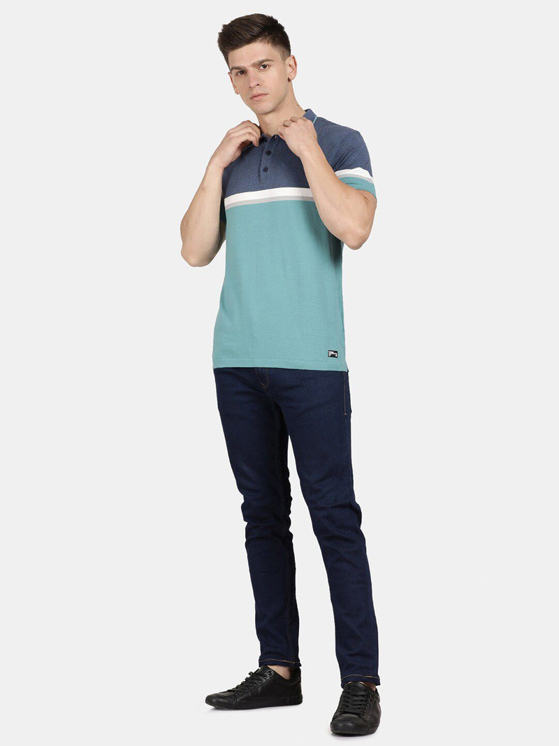 T-Base Men Polo Collar Nylon T-Shirt