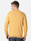 T-Base Men Yellow Solid Cotton Pullover
