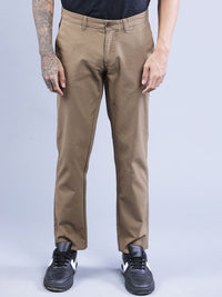 T-Base Men Khaki Solid Chinos