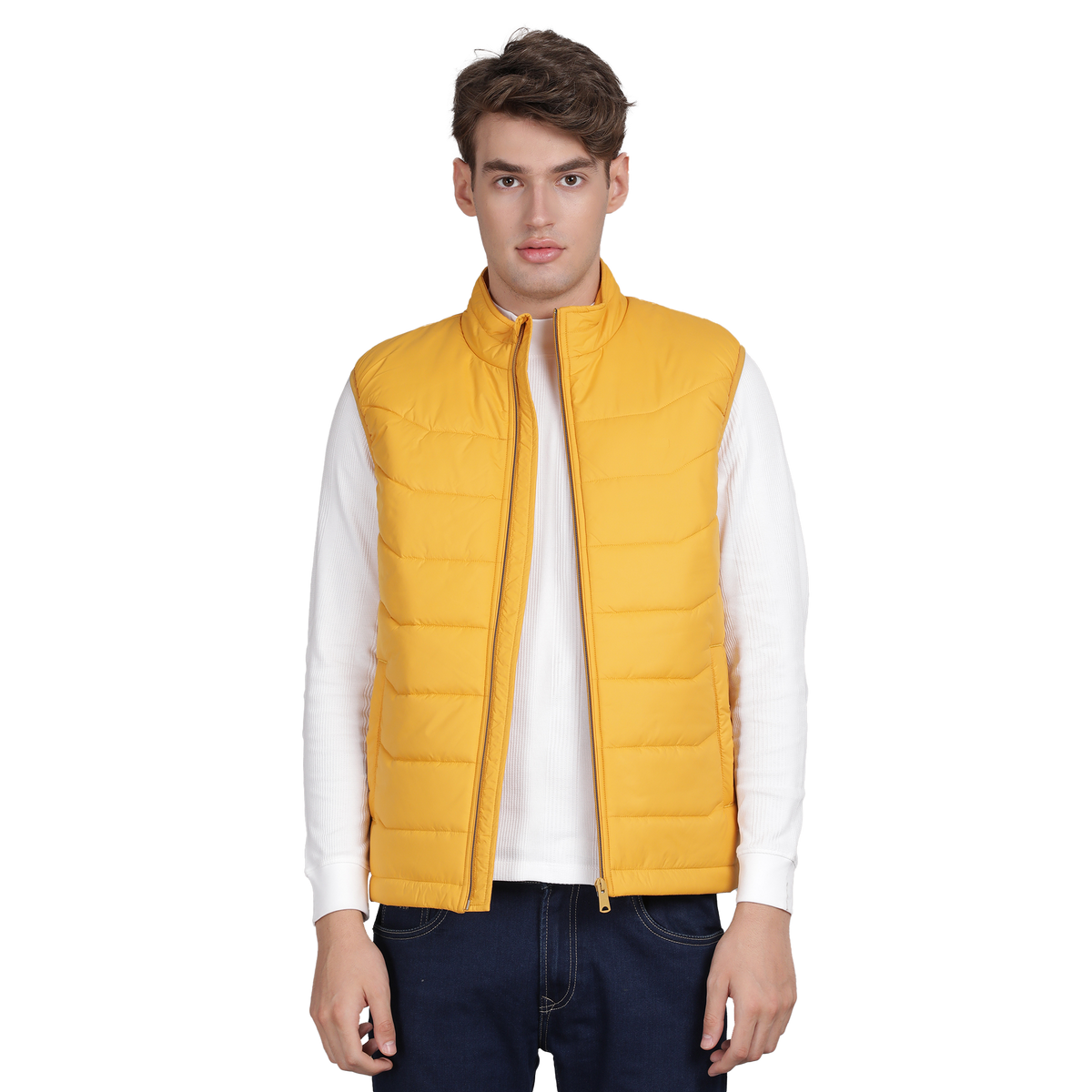 Men’s Classic Mustard Polyester Jacket - Regular fit