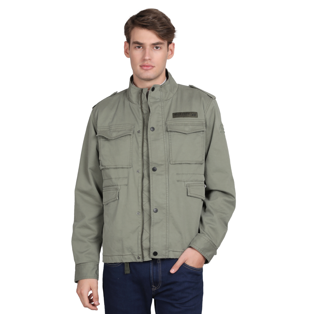 Men’s Classic Light Olive Cotton Jacket - Regular fit