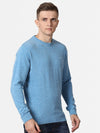 T-Base Men Blue Solid Woolen Pullover