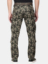 T-Base Men Olive Green Camouflage Printed Easy Wash Cargos Trousers