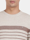 T-Base Horizontal Striped Pullover Cotton Sweatshirt