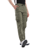 T-Base Men’s Capulet Olive Cargo Trouser | Mid-Rise Casual Utility Pants with 6 Pockets
