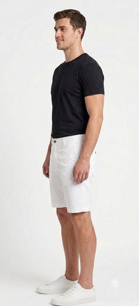 Tbase Men's Solid Regular Fit Cotton Shorts– WHITE
