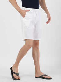 Men’s White Casual Shorts – Regular Fit