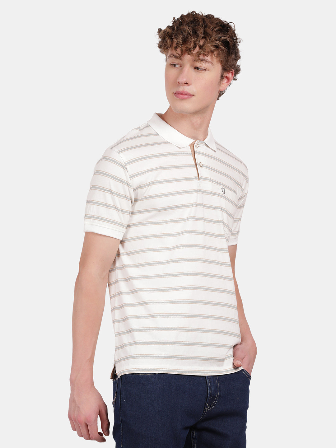 CLESSTE STRIPED MASSIVE S/S POLO SHIRT STRIPER POLO COLLAR T-SHIRT