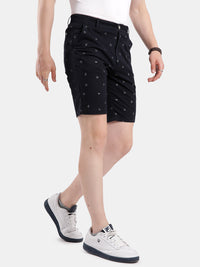 Tbase Men’s Dark Navy Printed Casual Shorts
