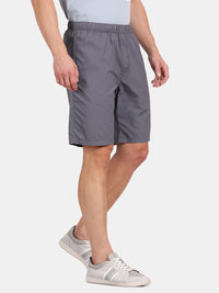 Tbase Men's Solid Regular Fit Cotton Shorts–Stone blue