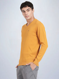 V Neck Spruce Yellow Full Sleeve Pullover