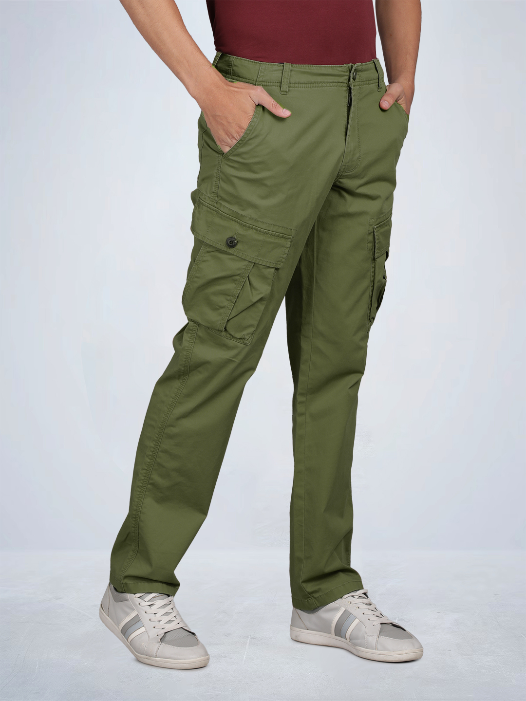 Solid Cargo Pants