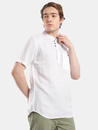 T-Base Men Regular Fit Cotton Casual Shirt | Short Sleeve|WHITE